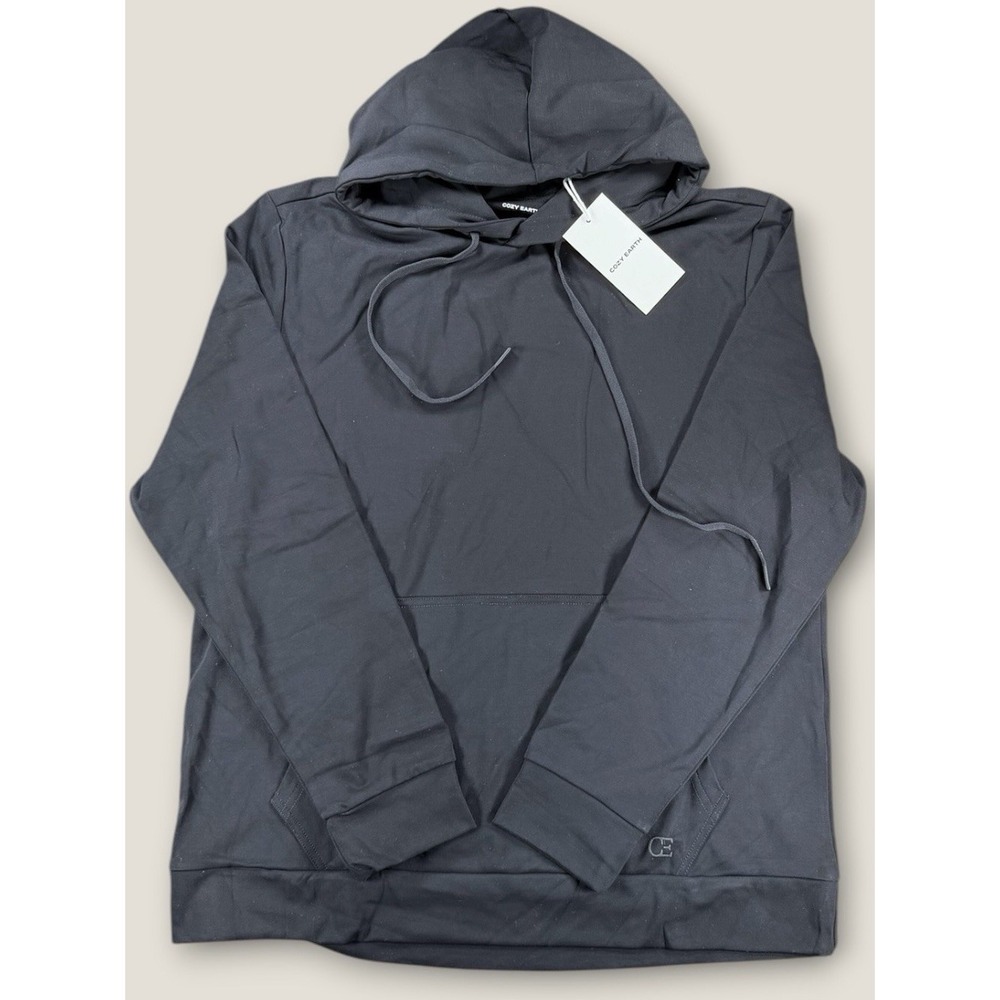 NWT Cozy Earth Men's Bamboo Ultra-Soft Hoodie Black Size M Pullover Sweatshirt